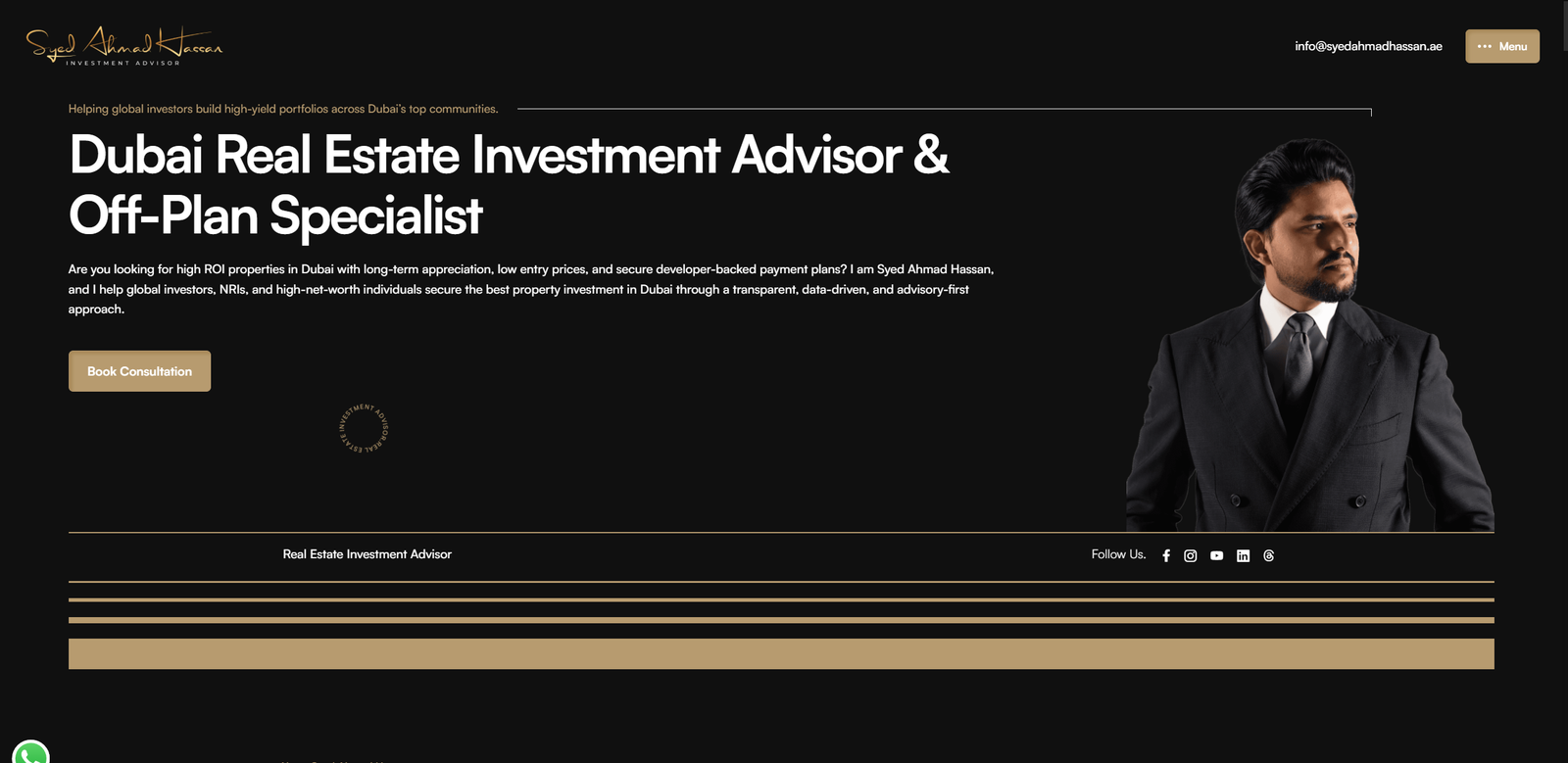 Syed Ahmad Hassan website screenshot